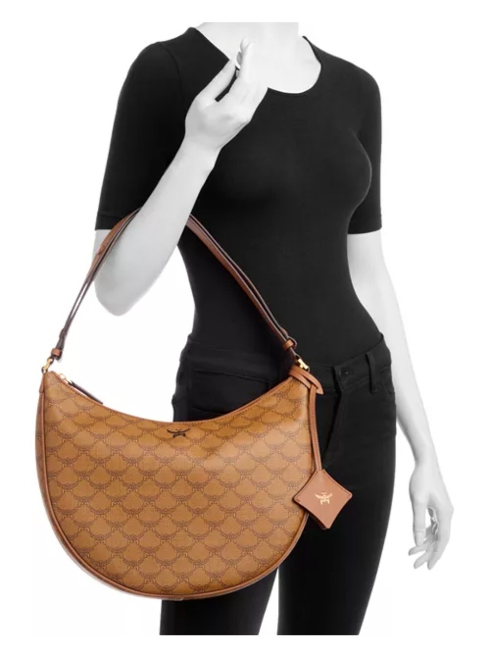 MCM Lauretos Nappa Medium Himmel Hobo Crossbody W/ Card Case - Picture 2 of 13